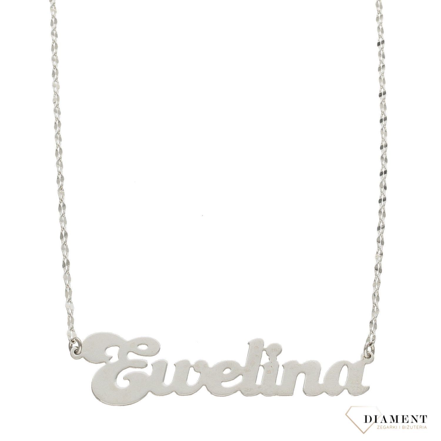 Naszyjnik srebrny z imieniem Ewelina.jpg